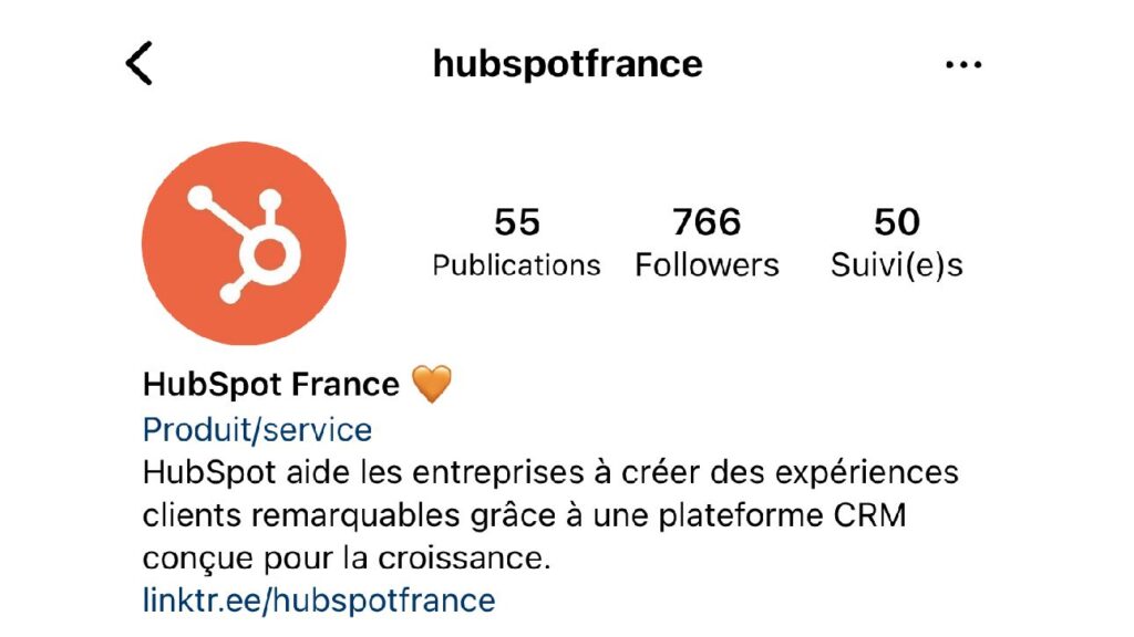 Biographie Instagram Hubspot France